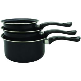 Brentwood Appliances BSP-161820 3-Piece Nonstick Carbon Steel Saucepan Set