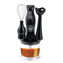 Brentwood Appliances HB-38BK 2-Speed Hand Blender and Food Processor with Balloon Whisk (Black)