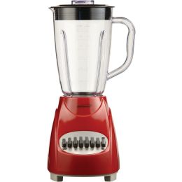 BRENTWOOD(R) APPLIANCES JB-220R 50-Ounce 12-Speed + Pulse Electric Blender with Plastic Jar (Red)