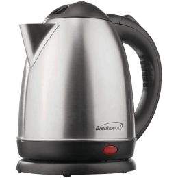BRENTWOOD(R) APPLIANCES KT-1780 1.5-Liter Stainless Steel Cordless Electric Kettle (Brushed Stainless Steel)