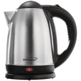 BRENTWOOD(R) APPLIANCES KT-1790 1.7-Liter Stainless Steel Cordless Electric Kettle (Brushed Stainless Steel)