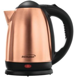 BRENTWOOD(R) APPLIANCES KT-1790RG 1.7-Liter Stainless Steel Cordless Electric Kettle (Rose Gold)