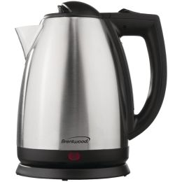 BRENTWOOD(R) APPLIANCES KT-1800 2-Liter Stainless Steel Electric Cordless Tea Kettle