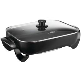 BRENTWOOD(R) APPLIANCES SK-75 Nonstick Electric Skillet with Glass Lid (1,400W; 16")