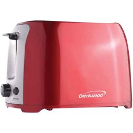 BRENTWOOD(R) APPLIANCES TS-292R 2-Slice Cool-Touch Toaster with Extra-Wide Slots (Red and Stainless Steel)