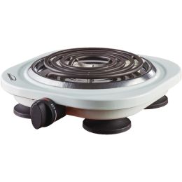 BRENTWOOD(R) APPLIANCES TS-321W 1,000-Watt Single Electric Burner (White)