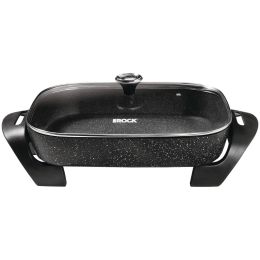 THE ROCK by Starfrit 024401-002-0001 THE ROCK by Starfrit 12-Inch x 15-Inch 1,200-Watt Extra-Large Electric Skillet with Glass Lid