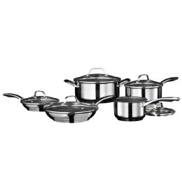 Starfrit 034611-001-0000 Stainless Steel Non-Stick 10-Piece Cookware Set with Stainless Steel Handles