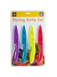 4 Pack Colorful Paring Knife Set with Protective Covers