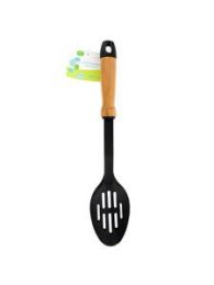 Nylon Slotted Serving Spoon with Wood Handle