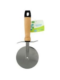 Stainless Steel Pizza Cutter with Wood Handle