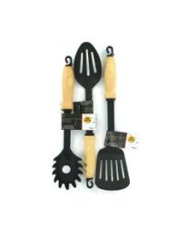 Wood handle kitchen utensils