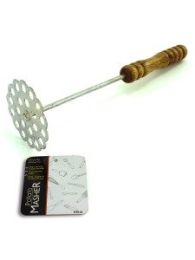 Wood handle potato masher