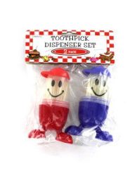 Happy face toothpick dispenser set