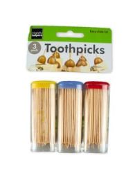 Toothpicks in Easy Slide Travel Containers