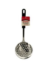 stainless steel skimmer with black handle