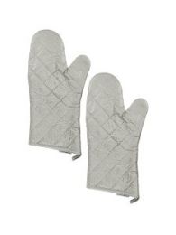Medium Silver Oven Mitts Set