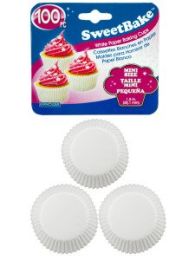 SweetBake Mini White Paper Baking Cups