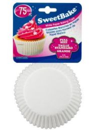 SweetBake Full Size White Paper Baking Cups
