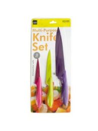 3 Piece Colorful Multi-Purpose Knife Set