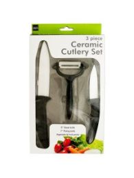3-Piece Ceramic Cutlery Set with Anti-Slip Handles