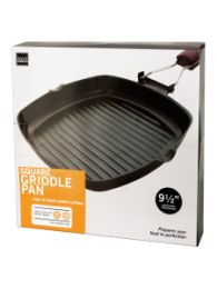 Square Griddle Pan with Wooden Handle