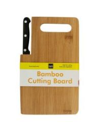 Bamboo Cutting Board with Built-In Knife