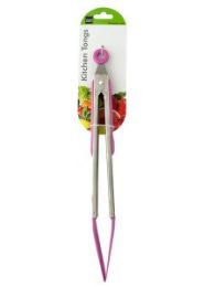 Purple Nylon-Tipped Metal Kitchen Tongs