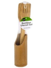 Bamboo Utensil Set in Holder