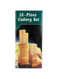 Cutlery Set with Wood Storage Blocks
