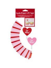 Valentine&#039;s Day Cupcake Wraps & Toppers Set
