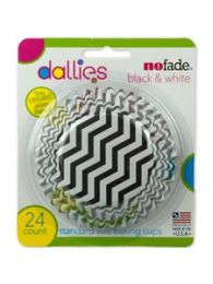 Dallies No Fade Black and White Baking Cup 24 Pack