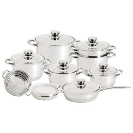 Royal King&#8482; 16pc 12-Element Super Set with High-Quality Stainless Steel and Extra Large 11&quot; Frypan