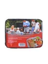 Two-section foil pans with lid, pack of 3