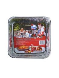 Square disposable foil roasting pans, pack of 3