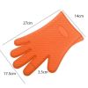 Silicone Non-slip Anti-scalding Oven Mitts Cooking/BBQ Gloves 1PCS -Blue