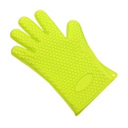 Silicone Non-slip Anti-scalding Oven Mitts Cooking/BBQ Gloves 1PCS -Green