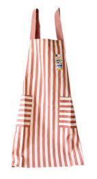 Linen Simple Adult Kitchen Clean Apron Pretty Stripe Small Fresh Apron Light Red