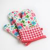 Heat Resistant Oven Gloves Baking Oven Mitts Cooking Gloves Flowers