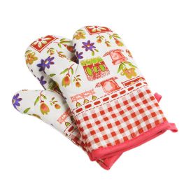 Heat Resistant Oven Gloves Baking Oven Mitts Cooking Gloves Flower Pot