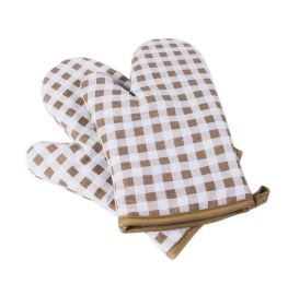 Heat Resistant Oven Gloves Baking Oven Mitts Cooking Gloves Square Lattice