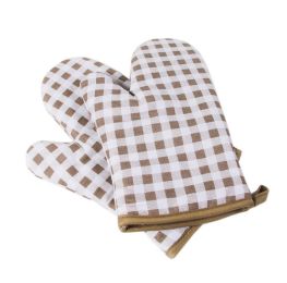 Heat Resistant Oven Gloves Baking Oven Mitts Cooking Gloves Square Lattice