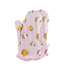 Heat Resistant Oven Gloves Baking Oven Mitts Cooking Gloves Cake Pink