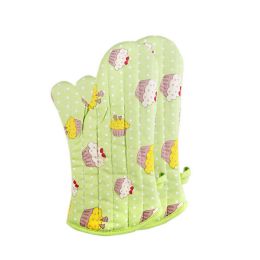 Heat Resistant Oven Gloves Baking Oven Mitts Cooking Gloves Cake Light Green