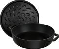 Staub  Saut Pan with Chistera structure 2.75qt Black 12612425