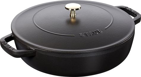 Staub  Saut Pan with Chistera structure 2.75qt Black 12612425