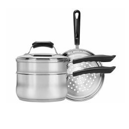 Basic Double Boiler & Steamer Insert Set 3 qt. w/ lid