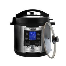 MegaChef 6 Quart Stainless Steel Electric Digital Pressure Cooker with Lid